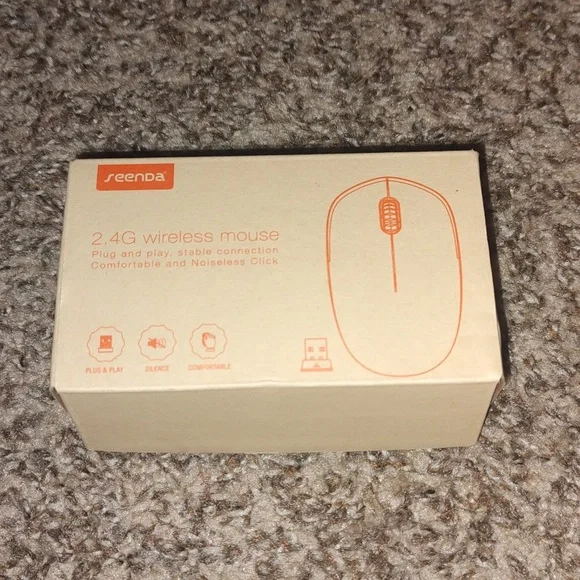 Seenda Wireless Mouse, 2.4 GHz Mouse with USB Receiver - Black Color